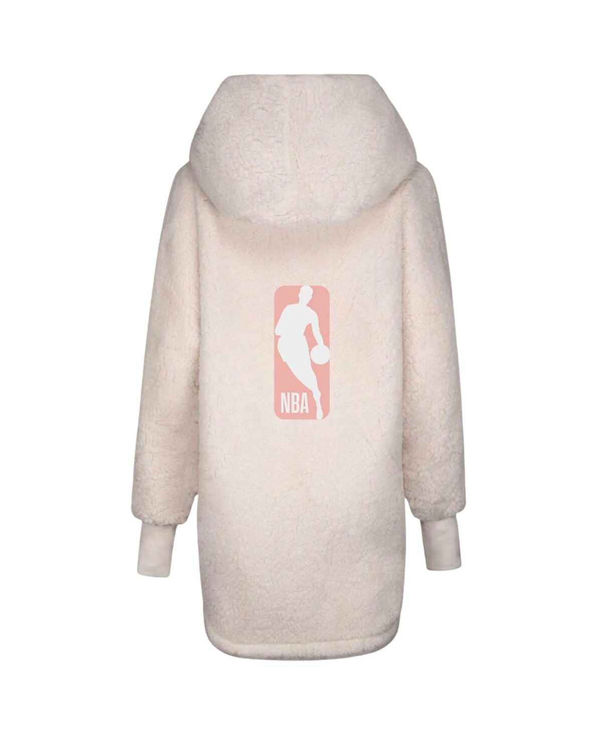 Jill Martin Men's And Women's Cream Nba Breast Cancer Awareness Oversized Hooded Lounger In White