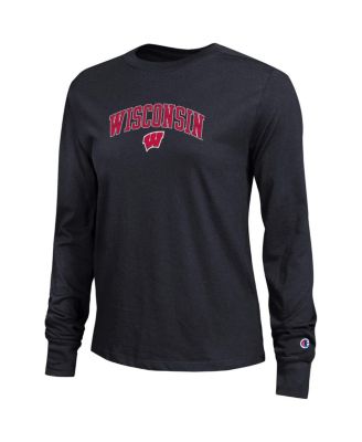 Women's Black Wisconsin Badgers Arch Over Logo Long Sleeve T-Shirt