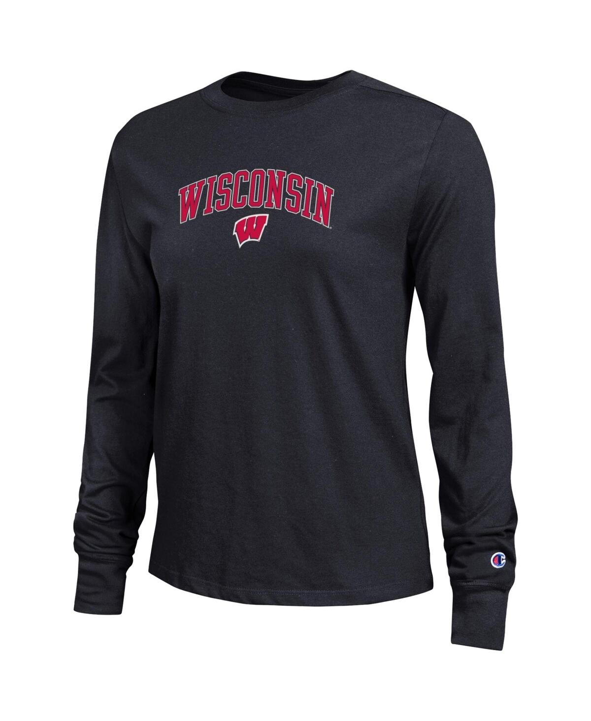 Champion Women's Black Wisconsin Badgers Arch Over Logo Long Sleeve T-Shirt