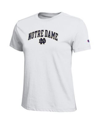 Women's White Notre Dame Fighting Irish Arched Over Logo T-Shirt