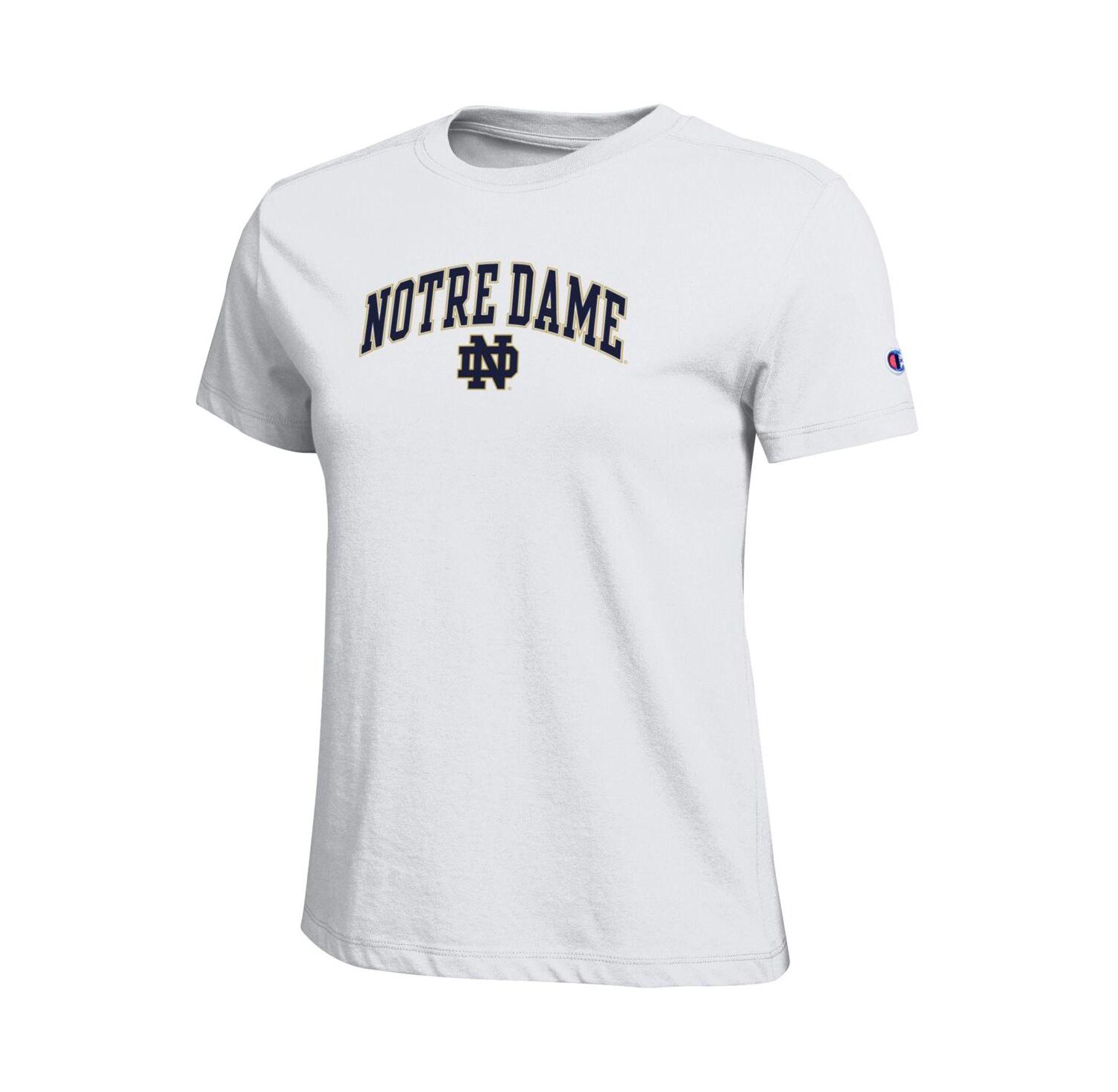 Women's White Notre Dame Fighting Irish Arched Over Logo T-Shirt