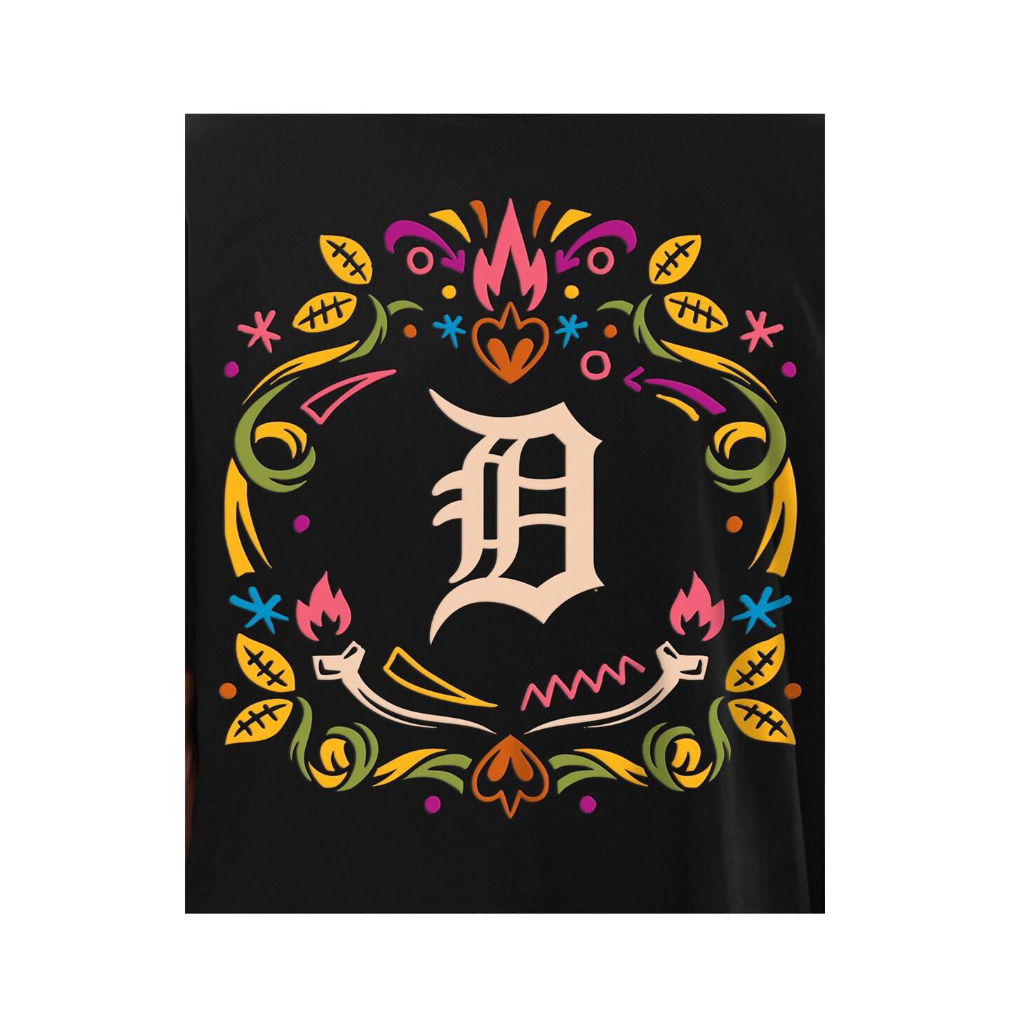 Мужская футболка New Era Black Detroit Tigers Día De Los Muertos — фото 2