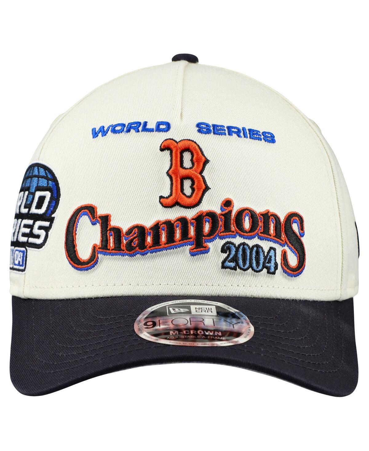 New Era Men's Cream/Navy Boston Red Sox World Series 9FORTY M-Crown A-Frame Adjustable Hat
