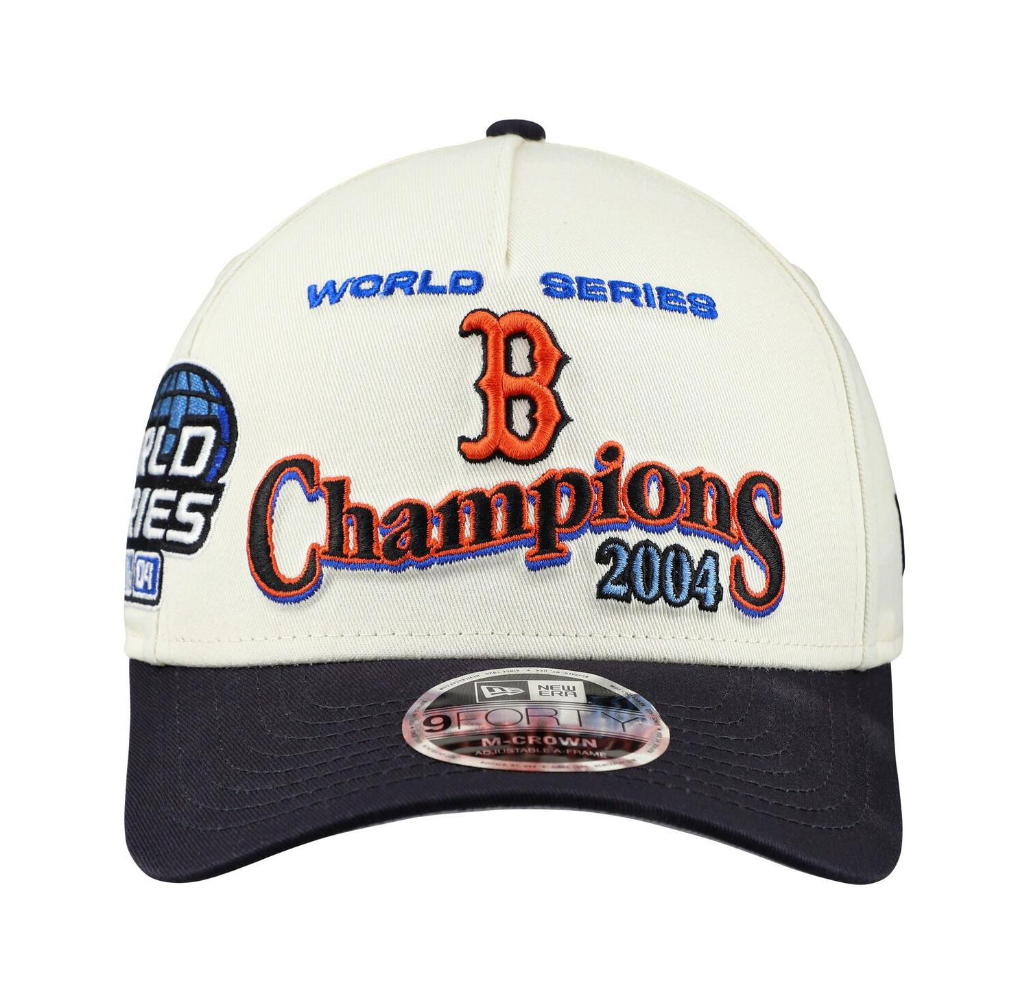 Men's Cream/Navy Boston Red Sox World Series 9FORTY M-Crown A-Frame Adjustable Hat