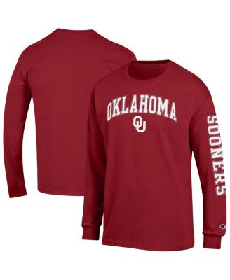 Champion - Men's Crimson Oklahoma Sooners Arch Over Logo 2-Hit Long Sleeve T-Shirt