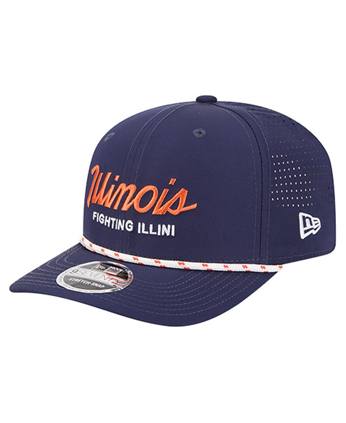 New Era Men's Navy Illinois Fighting Illini Script Performance Rope 9SEVENTY Adjustable Hat