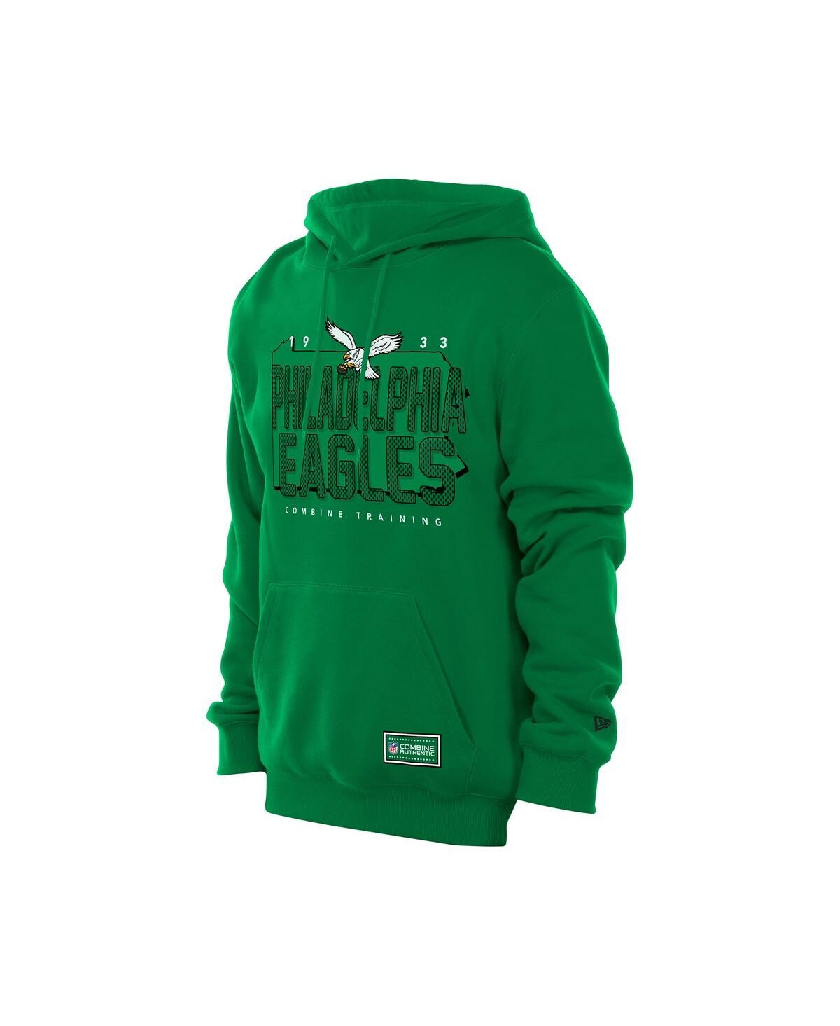 New Era Men's Green Philadelphia Eagles Combine Authentic Local State Throwback Hoodie