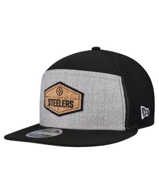 New Era - Men's Gray/Black Pittsburgh Steelers Cork Split Panel 9FIFTY Trucker Snapback Hat