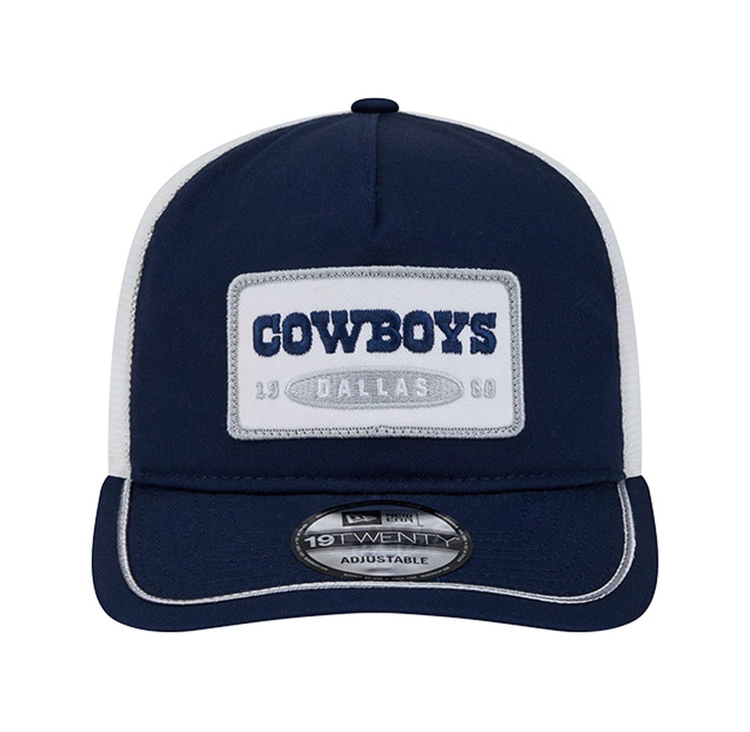 Men's Navy/White Dallas Cowboys Patch 19TWENTY Adjustable Hat