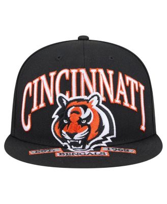 Men's Black Cincinnati Bengals Head Oversized 59FIFTY Fitted Hat