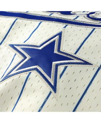 Men's Emmitt Smith Cream Dallas Cowboys Name Number Mesh Button-Up Baseball Jersey