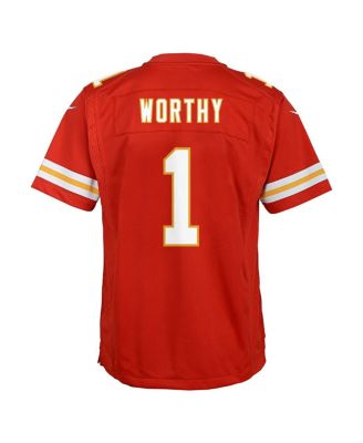 Big Boys and Girls Xavier Worthy Red Kansas City Chiefs Team Game Jersey