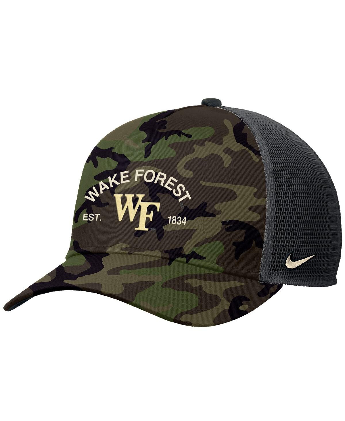 Nike Men's Camo Wake Forest Demon Deacons 2025 Military Appreciation Rise Adjustable Trucker Hat
