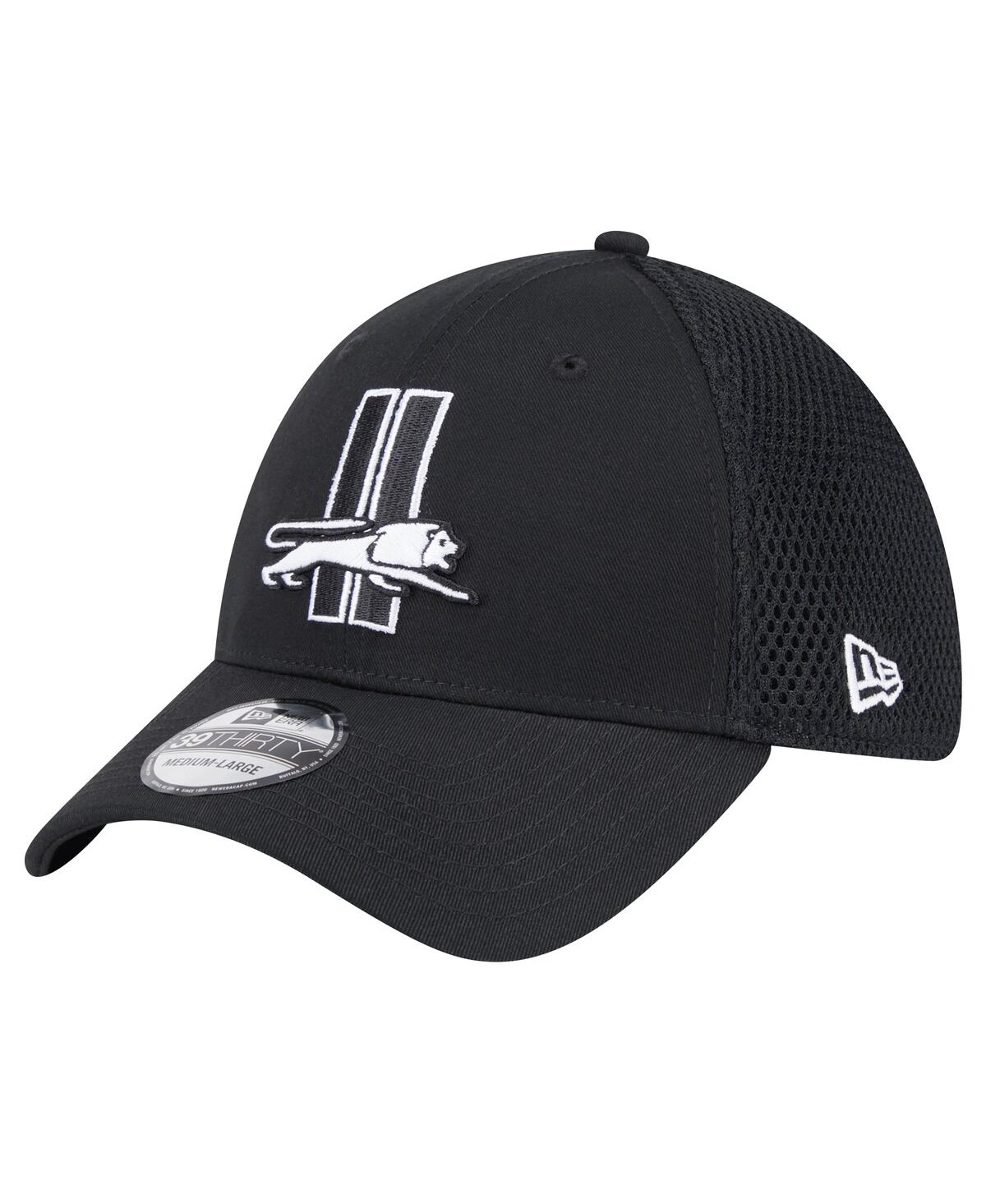 New Era Men's Black Detroit Lions Main Neo 39THIRTY Flex Hat - Black