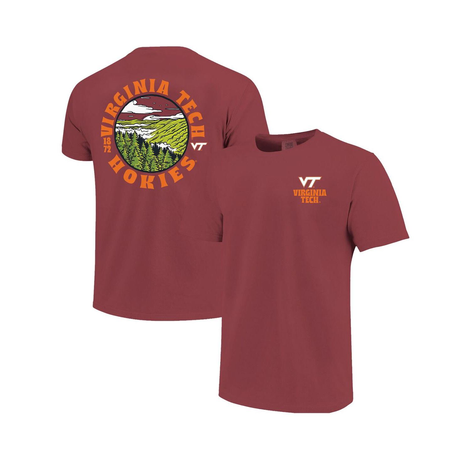 Men's Maroon Virginia Tech Hokies Comfort Colors Thick Lined Landscape T-Shirt