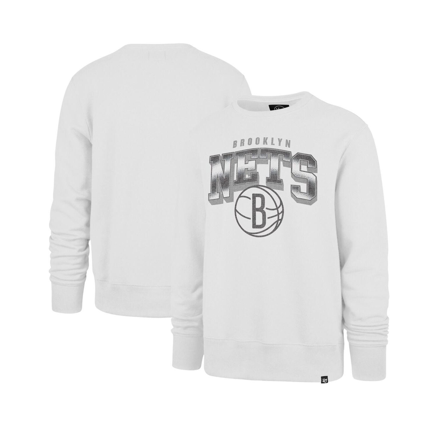 Men's White Brooklyn Nets Spotlight Headline Pullover Sweatshirt