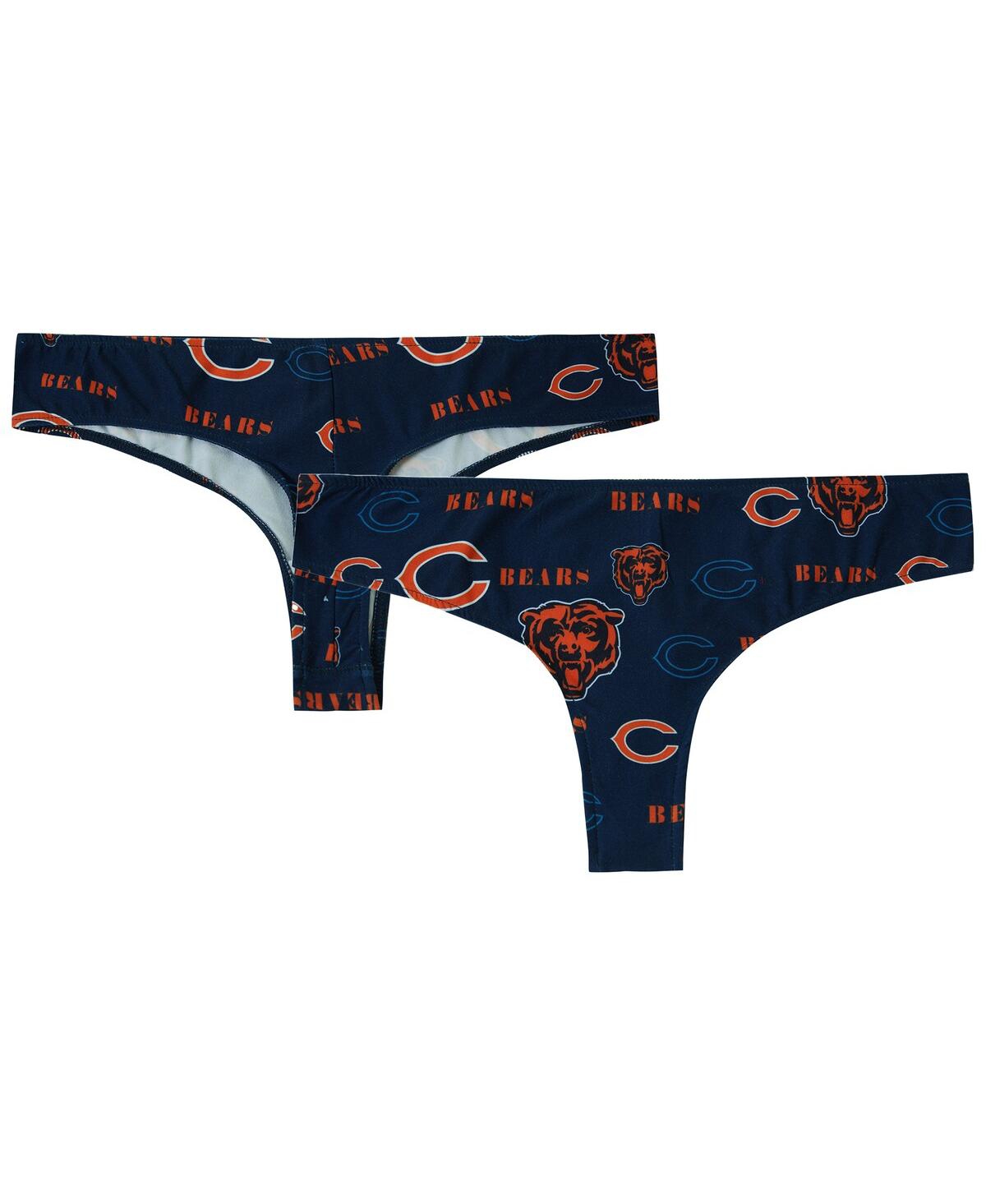 Concepts Sport Women's Navy Chicago Bears Mosaic All Over Print Thong Panty In Blue
