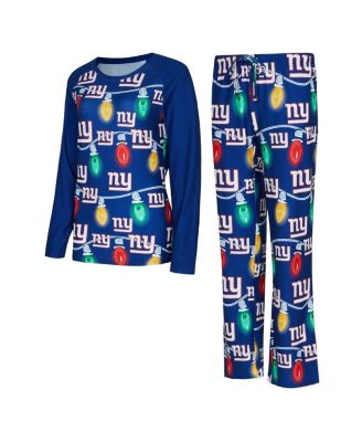 Concepts Sport - Women's Royal New York Giants Garland Knit Raglan Long Sleeve Top and Pants Set