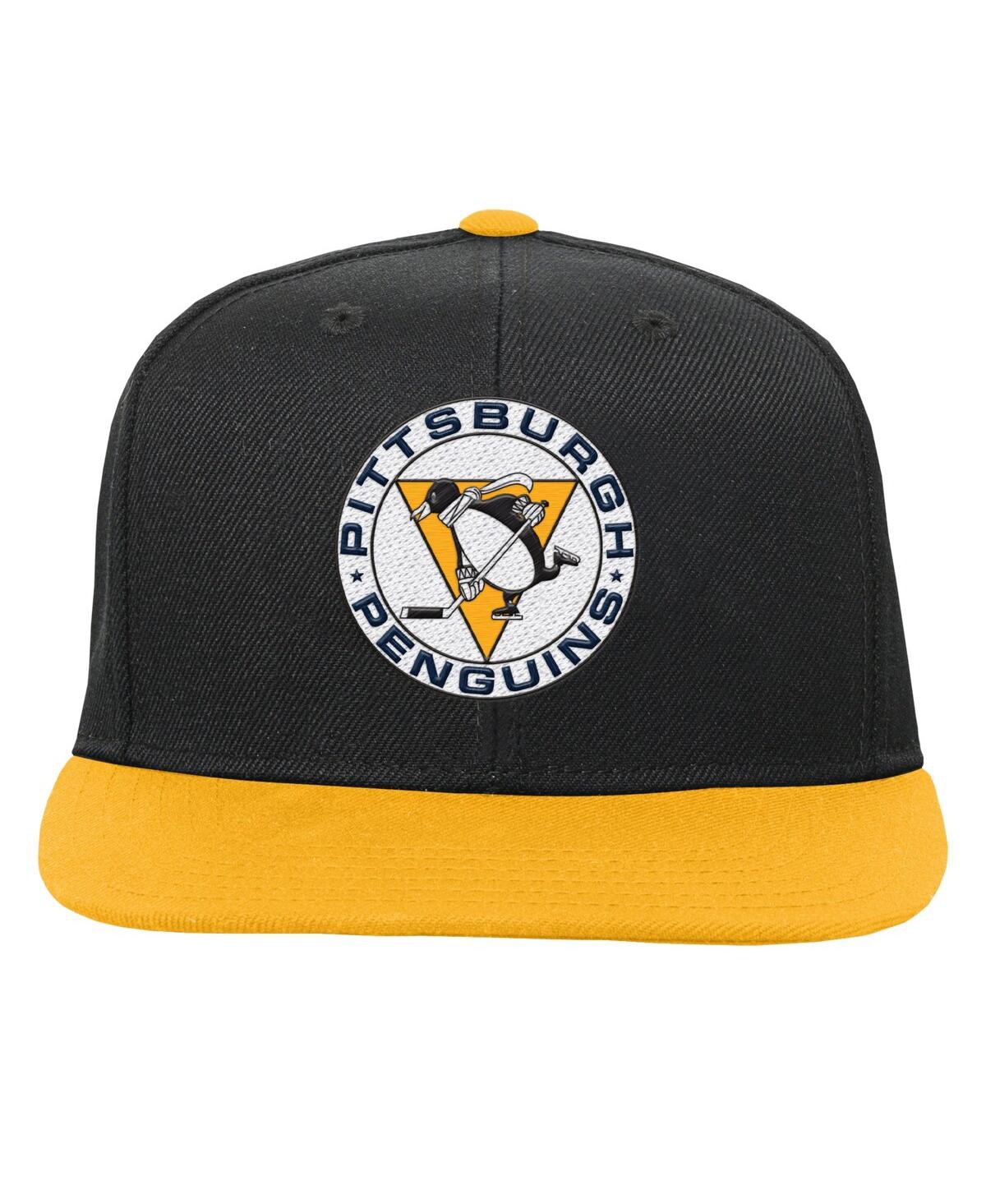 Mitchell & Ness Big Boys and Girls Black/Gold Pittsburgh Penguins Core Team Two-Tone Snapback Hat