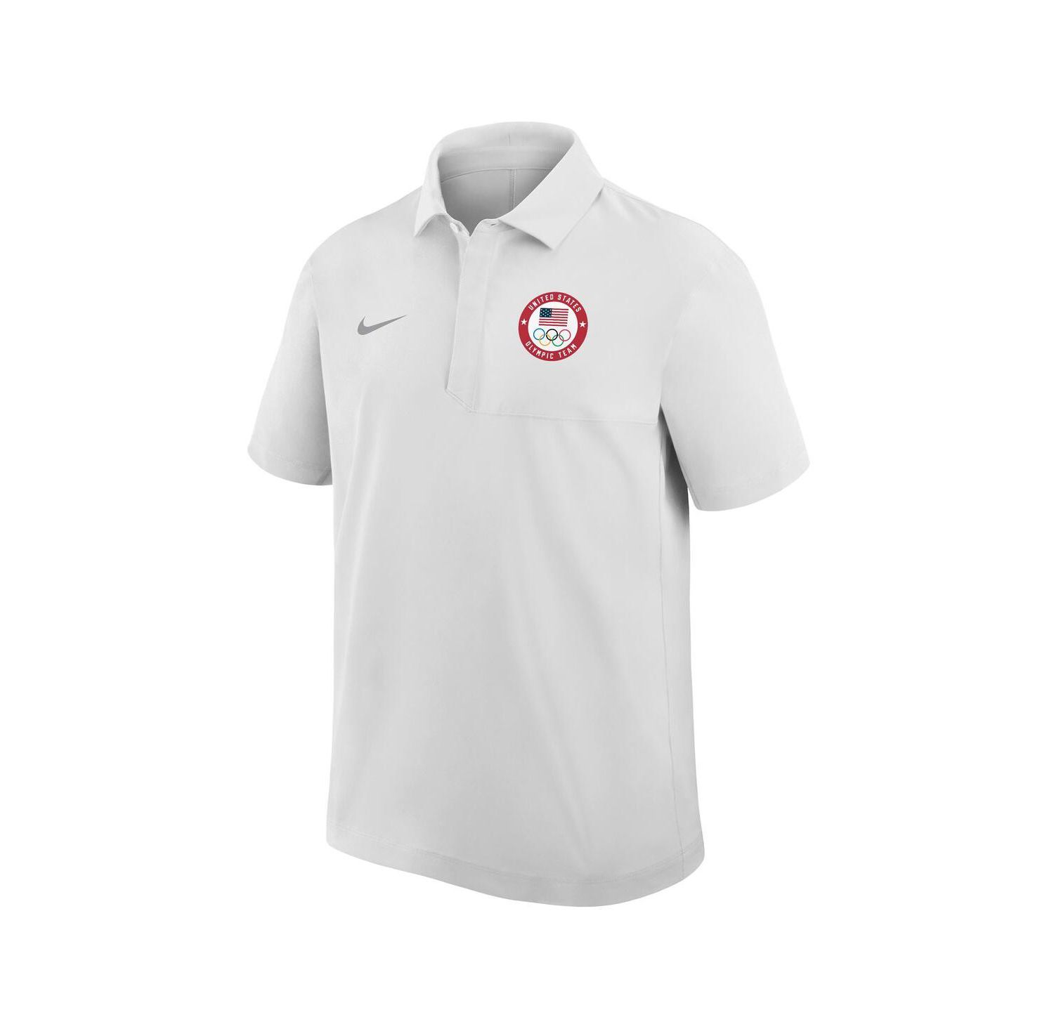 Men's White Team USA Woven Polo Shirt