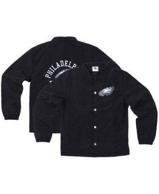 Wes & Willy - Big Boys and Girls Black Philadelphia Eagles T Buck's Full-Snap Coaching Jacket