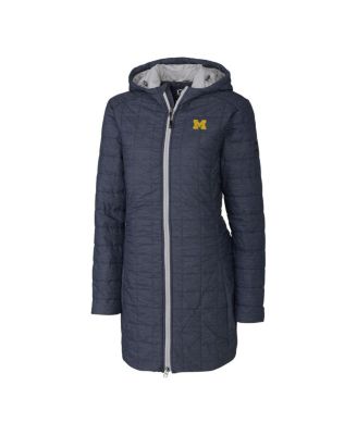 Women's Heather Navy Michigan Wolverines Rainier PrimaLoft Eco Hooded Jacket