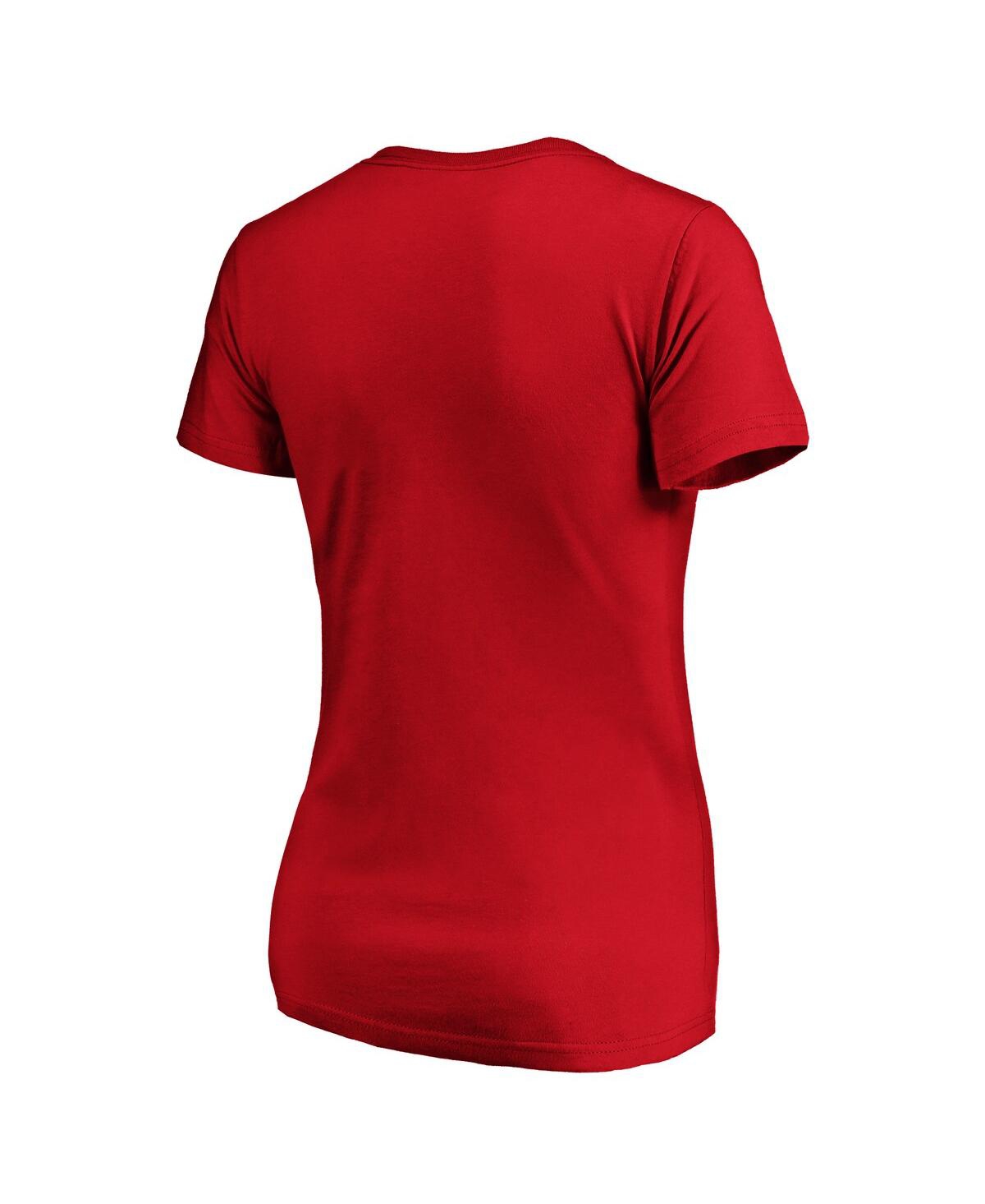 Fanatics Women's Red Georgia Bulldogs Primary Logo V-neck T-shirt In Red