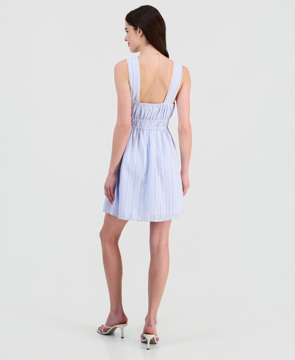 Sincerely Jules Juniors' Striped Picot-Trim Mini Dress