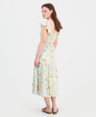 Juniors' Sleeveless Floral Midi Dress