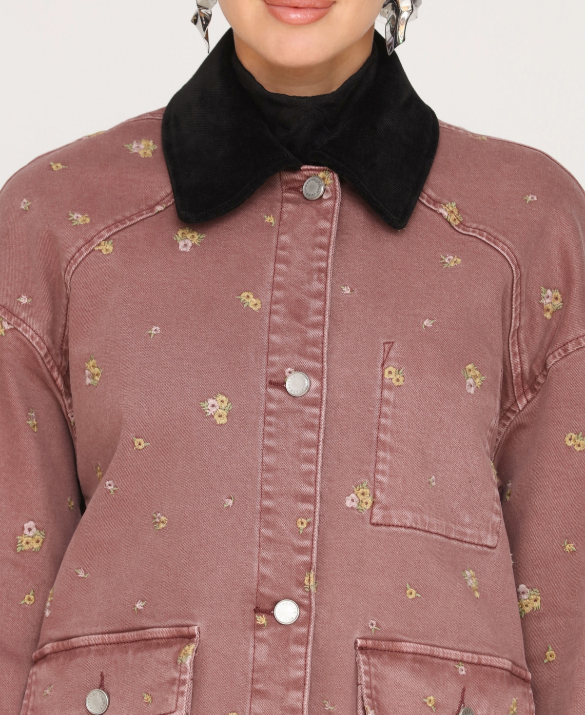 Avec Les Filles Women's Spread Collar Barn Jacket