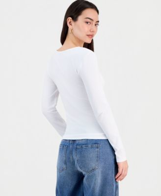 Women's Square-Neck Long-Sleeve Top