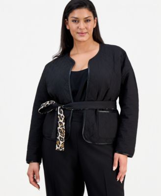 Plus Size Quilted Reversible Jacket