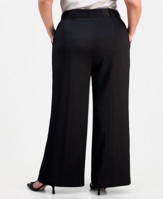Plus Size Crinkle-Satin Pants