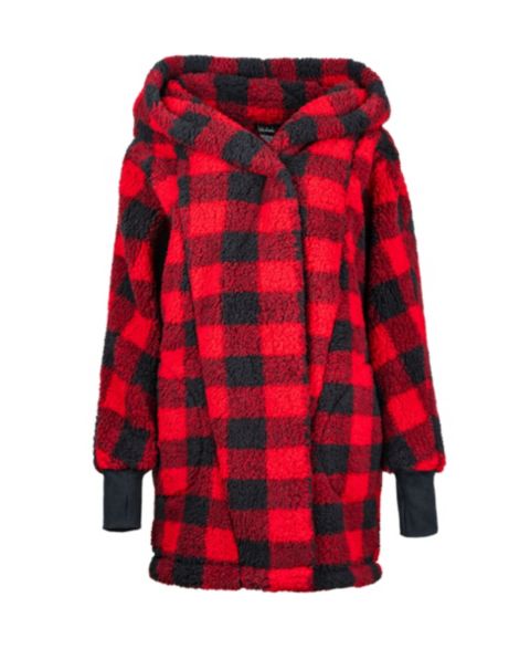 Женские куртки By JILL MARTIN Patterned Hooded Sherpa Button Front Lounger Jacket