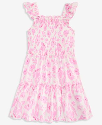 Toddler Girls' 2T-4T Floral-Print Smocked Dress