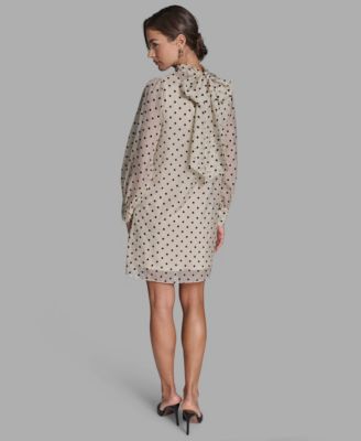 Women's Organza Mock Neck Two-Piece Shift Dress