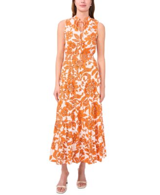 MSK - Women's Sleeveless Tie Neck Maxi Dress