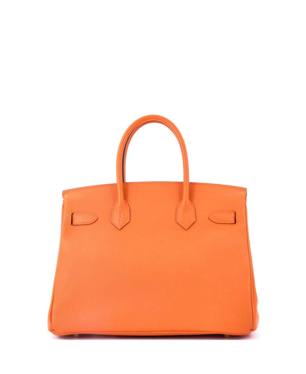 Pre-Owned HERMES Birkin 30 Handbag Orange Epsom with Gold Hardware
