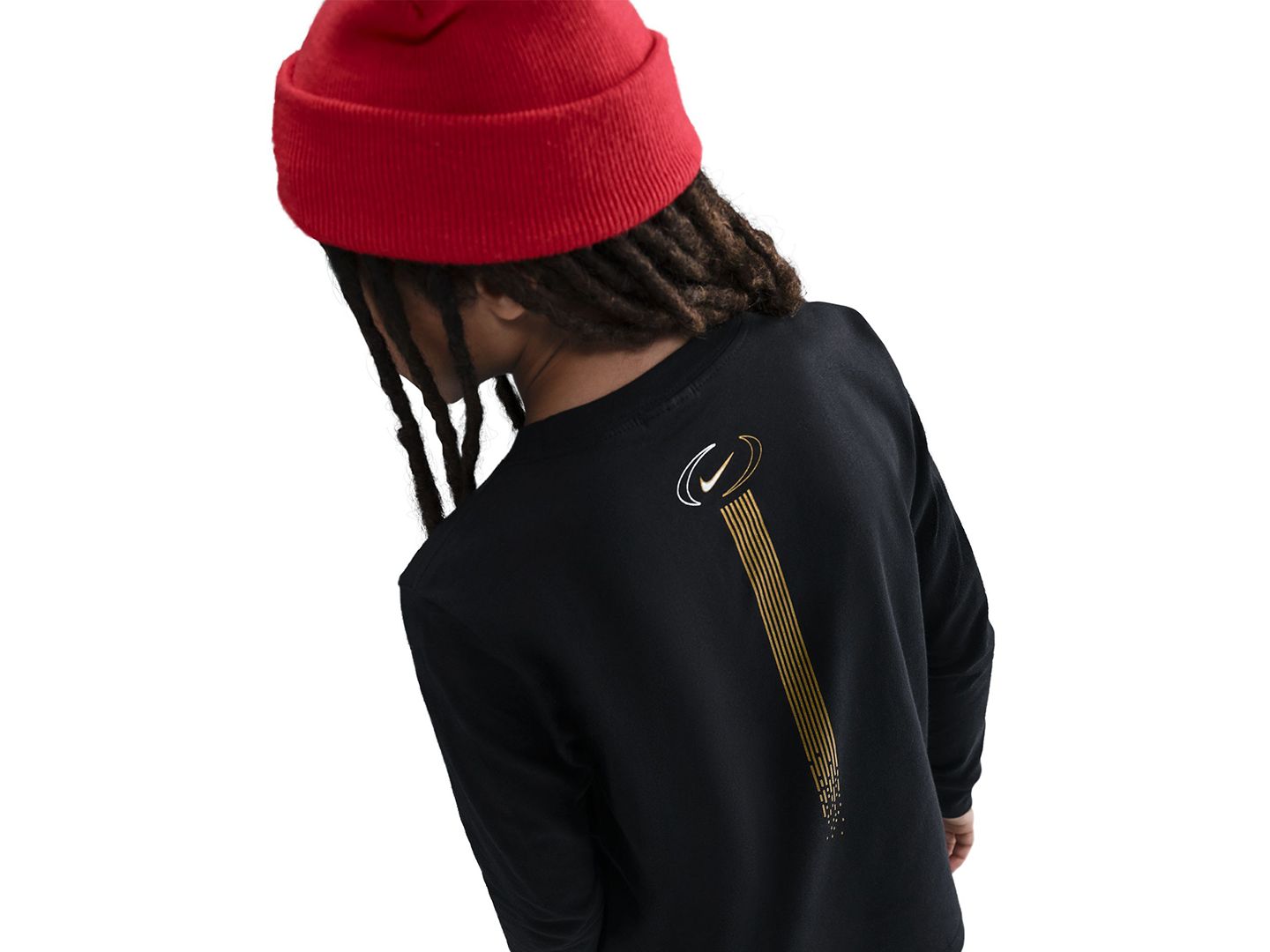 Футболка Nike Sportswear Long-Sleeve T-Shirt для мальчиков, цвет: Чёрный — фото 4