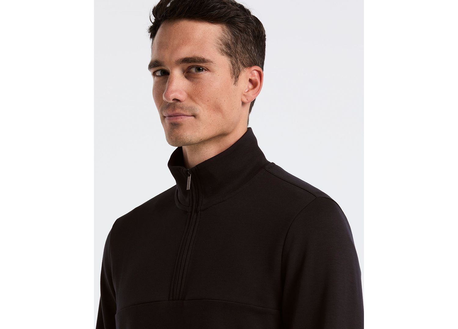 Men's Neoprene Quarter-Zip Long-Sleeve Sweater