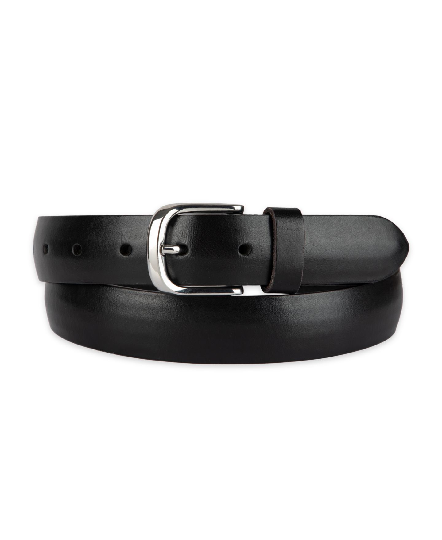 Мужской ремень Club Room Luxury Classic Feathered Edge Leather Dress Belt, цвет: Чёрный — фото 1