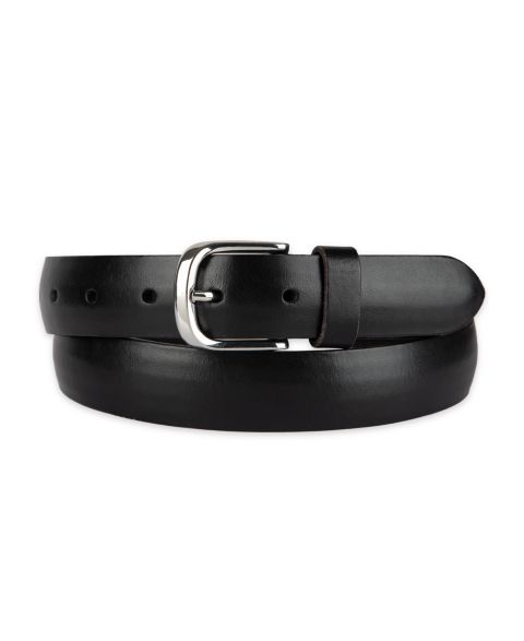 Мужской ремень Club Room Luxury Classic Feathered Edge Leather Dress Belt, цвет: Чёрный