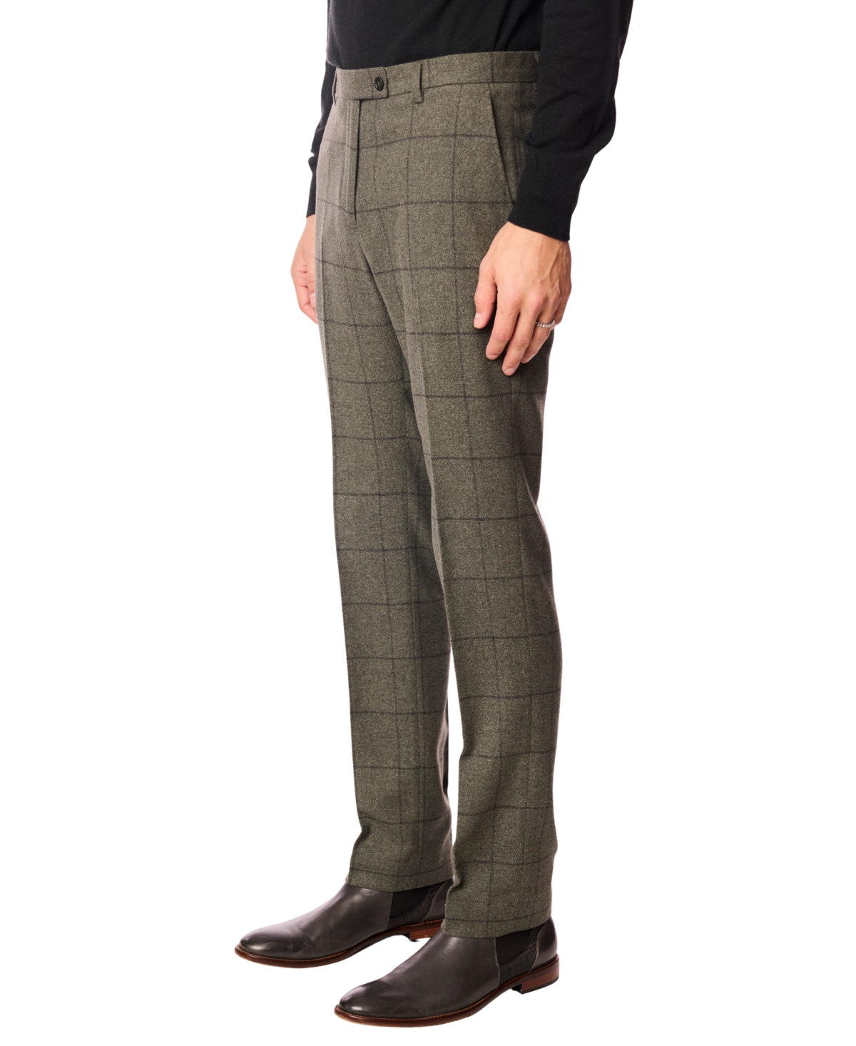 Paisley & Gray Men's Downing Slim-Fit Sage Windowpane Pants