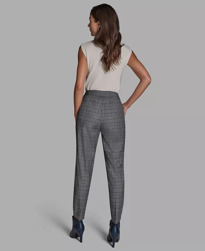 Women's Plaid High-Rise Straight Pants - thumbnail 8