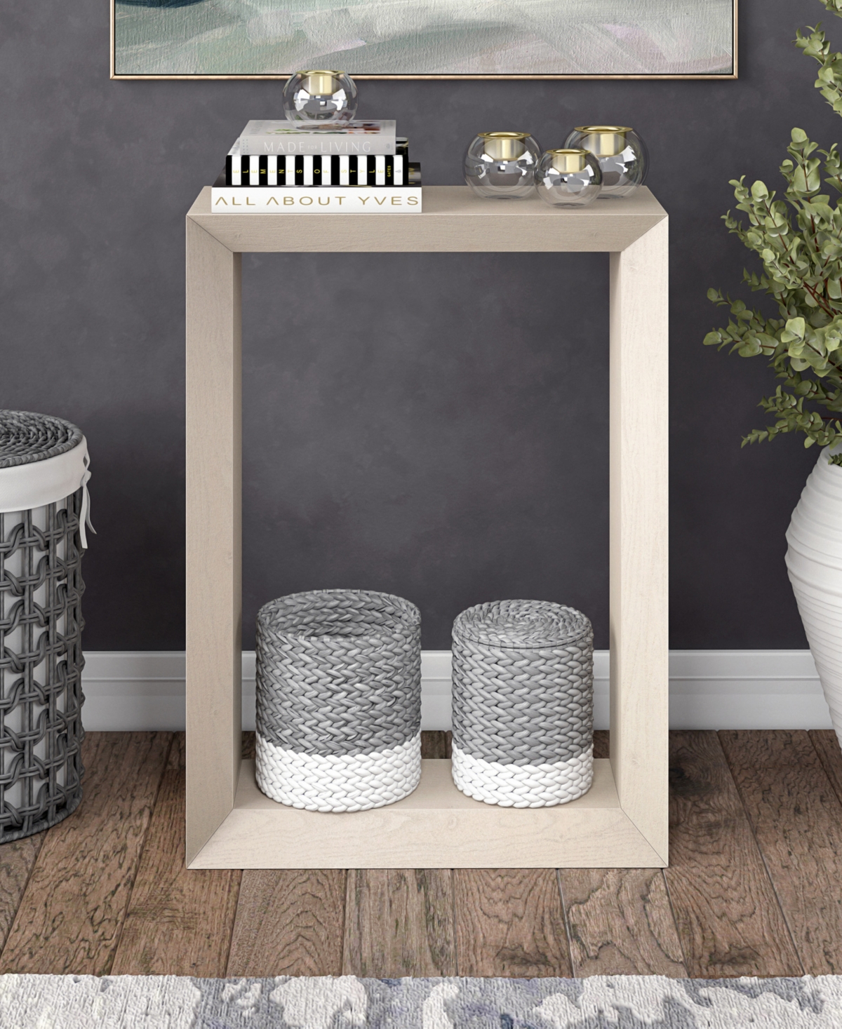 Hudson & Canal Osmond 22" Wood Wide Rectangular Console Table