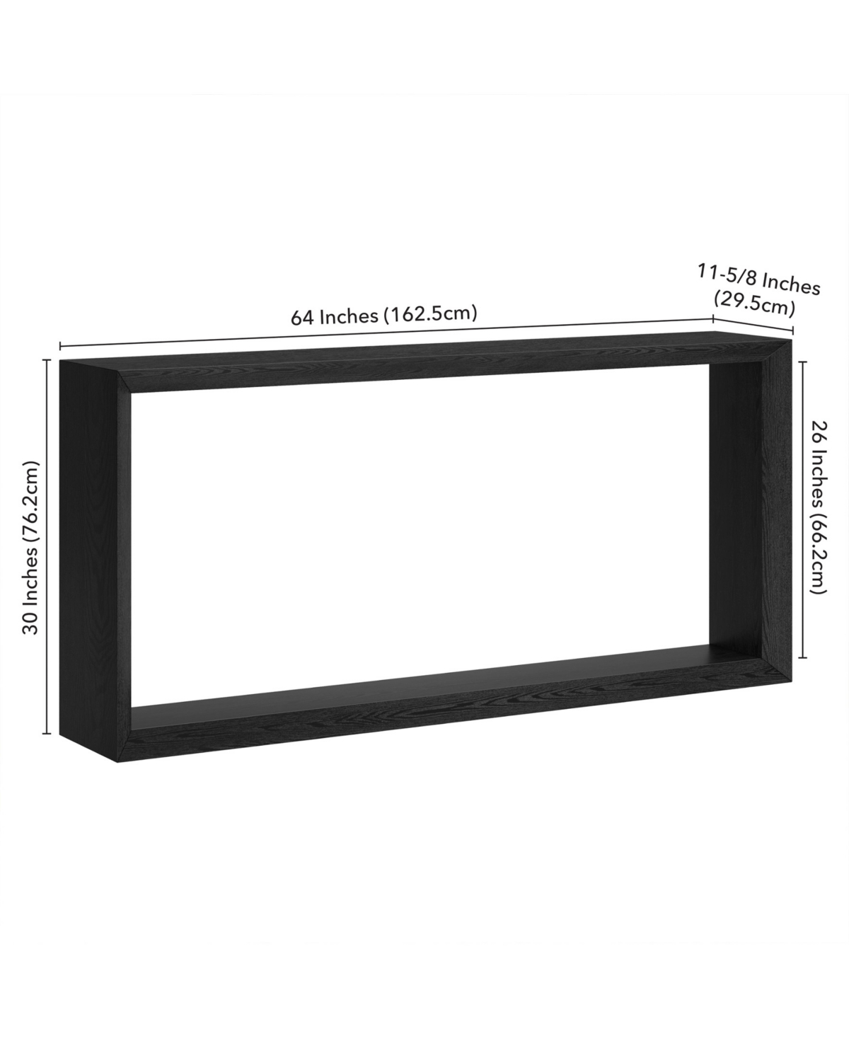 Hudson & Canal Osmond 64" Wood Wide Rectangular Console Table In Black