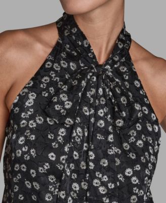 Women's Sleeveless Tie Neck Top