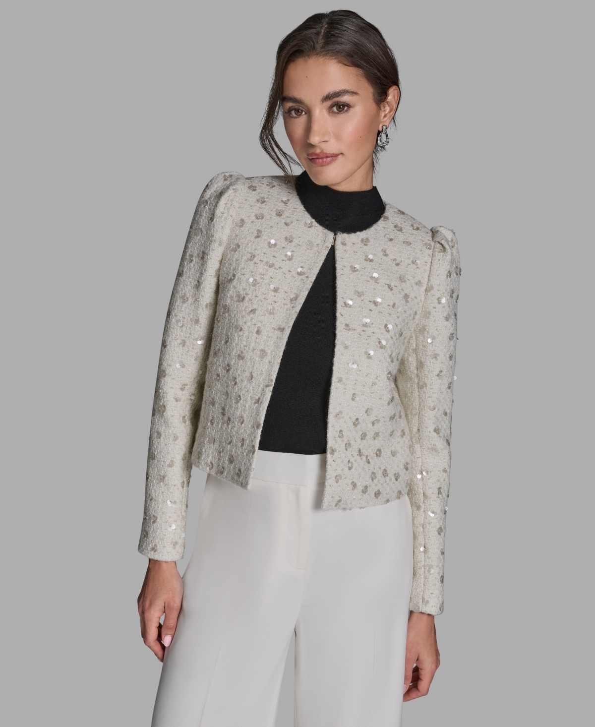 Bcbg Women's Open Front Sequin Jacket