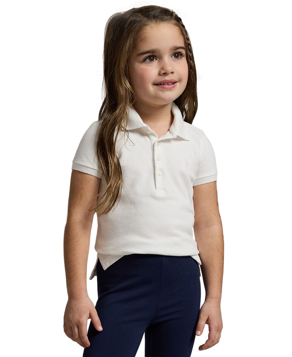 Polo Ralph Lauren Girls 2T-6X Short Sleeve Stretch Cotton Mesh Shirt