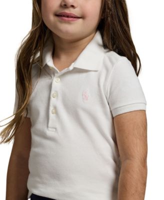 Girls 2T-6X Short-Sleeve Stretch Cotton Mesh Polo Shirt